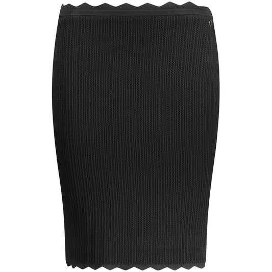 Guess Jeans Black Viscose Skirt GU-33289-XS
