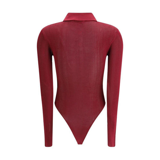 Self-Portrait Knit Bodysuit SE-PF25113TBUBURGUNDY-M
