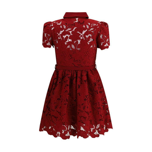 Self-Portrait Embroidered short Dress SE-PF25112SBUBURGUNDY-8