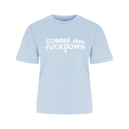 Comme Des Fuckdown Blue Cotton Women T-Shirt