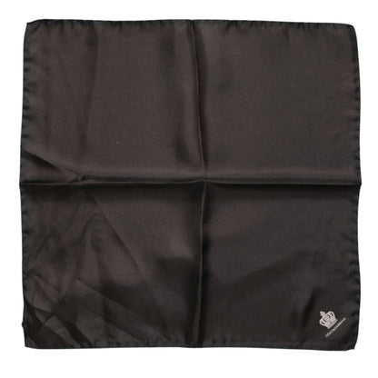 Dolce & Gabbana Brown DG Crown Silk Square Men Foulard Scarf