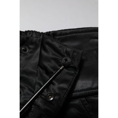 Dolce & Gabbana Black Nylon DG Logo Straight Pants