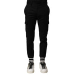 Dolce & Gabbana Black Cotton Cargo Joggers Men Pants