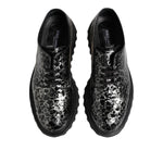 Dolce & Gabbana Black White Calfskin Chunky Derby Shoes