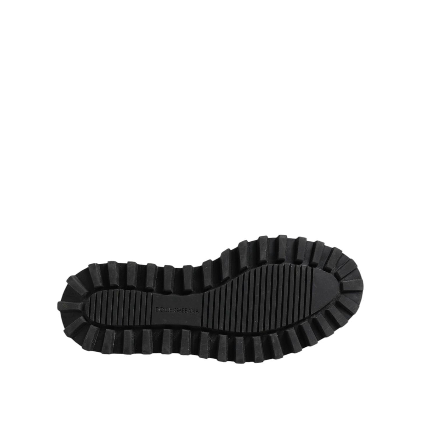 Dolce & Gabbana Black White Calfskin Chunky Derby Shoes