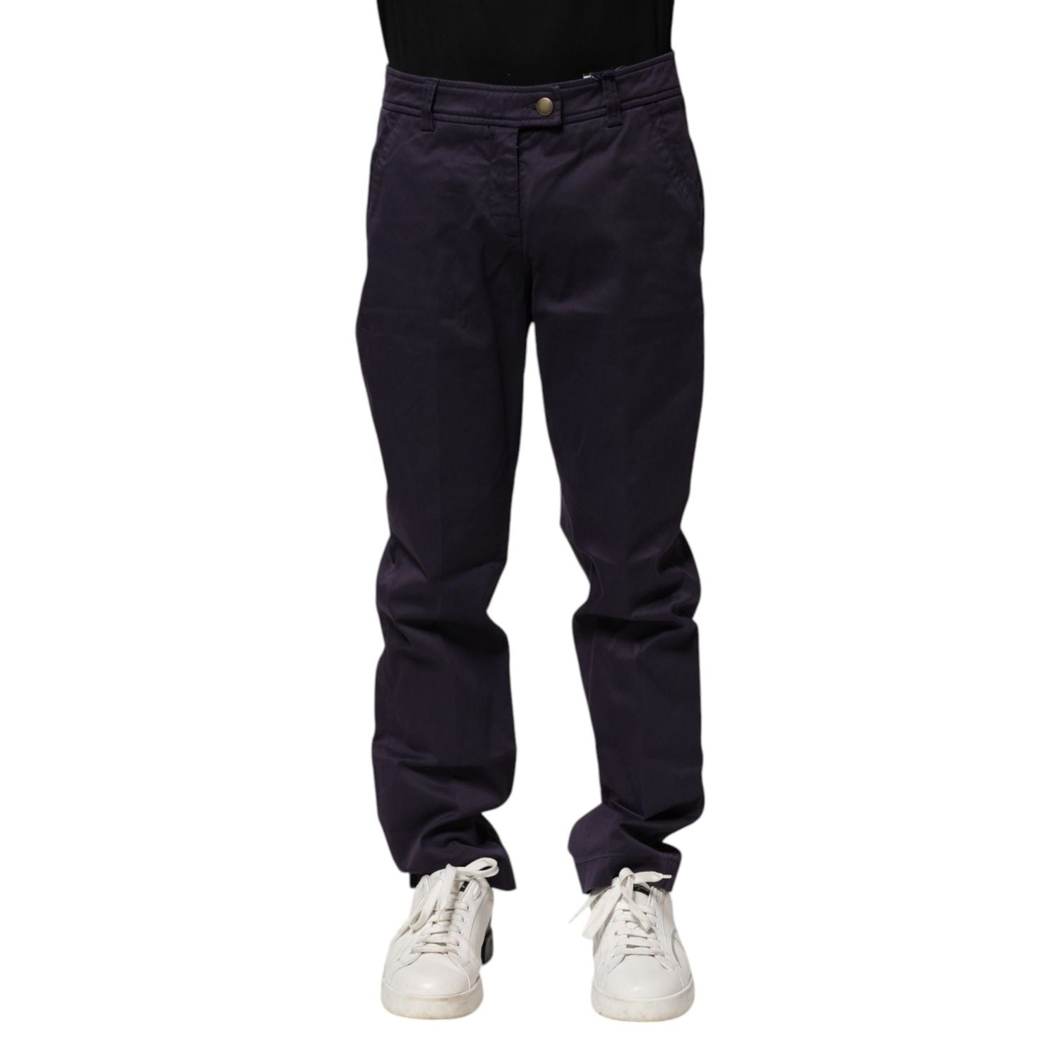 Incotex Dark Purple Mid Waist Casual Straight Pants