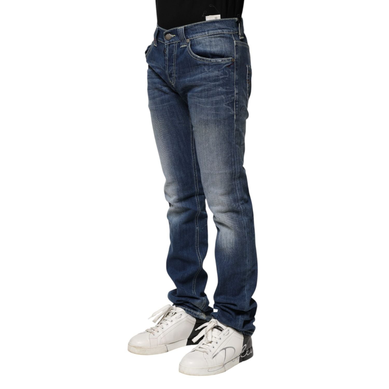 Dondup Blue Washed Skinny Fit Casual Men Denim Jeans