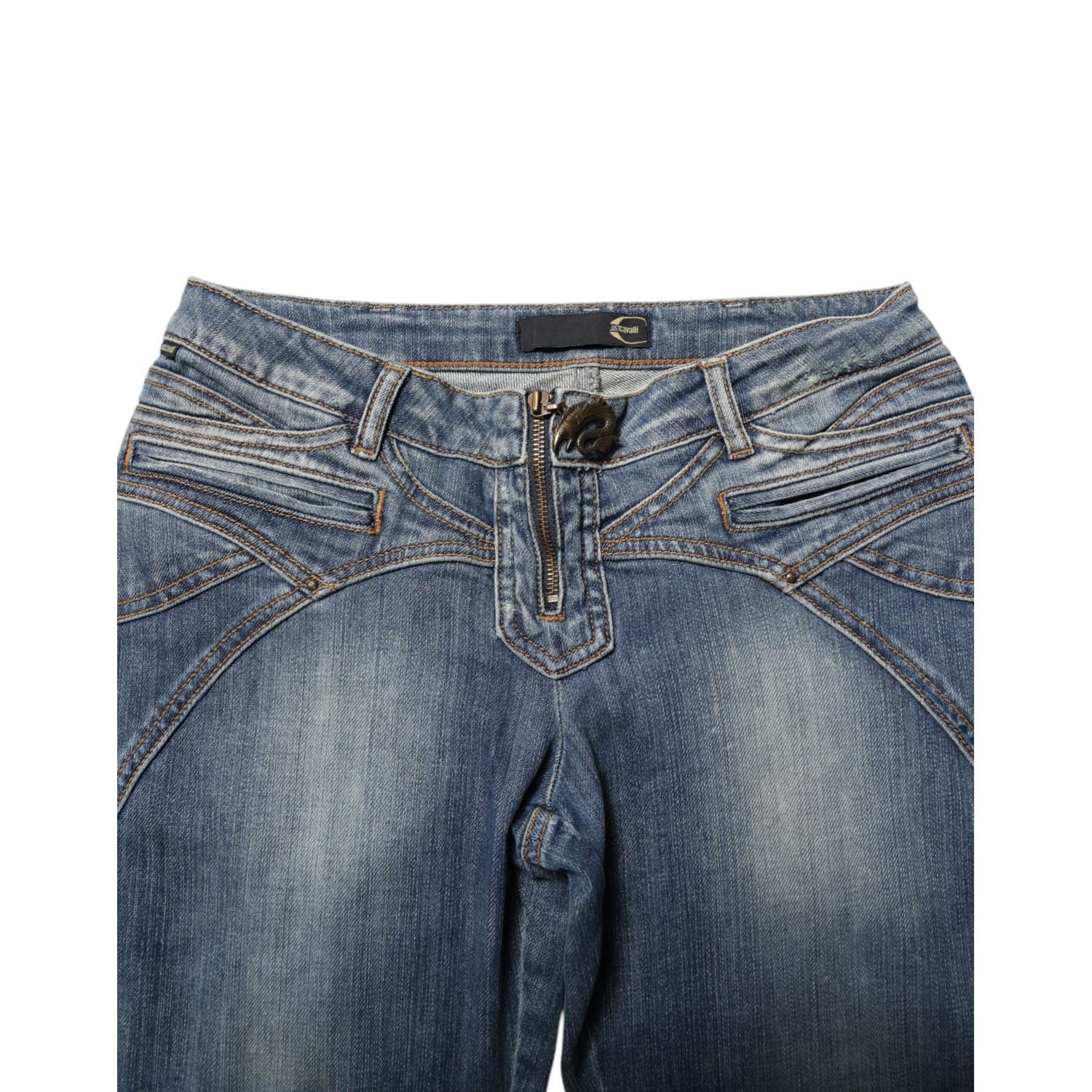 Just Cavalli Blue Washed Straight Fit Men Denim Jeans
