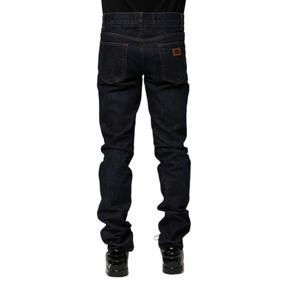 Dolce & Gabbana Black Cotton Skinny Denim Men Jeans