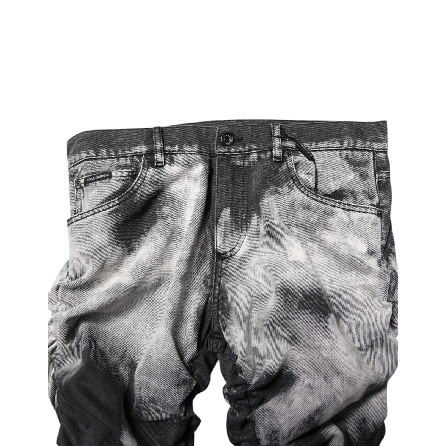 Dolce & Gabbana Black Tie Dye Straight Denim Jeans