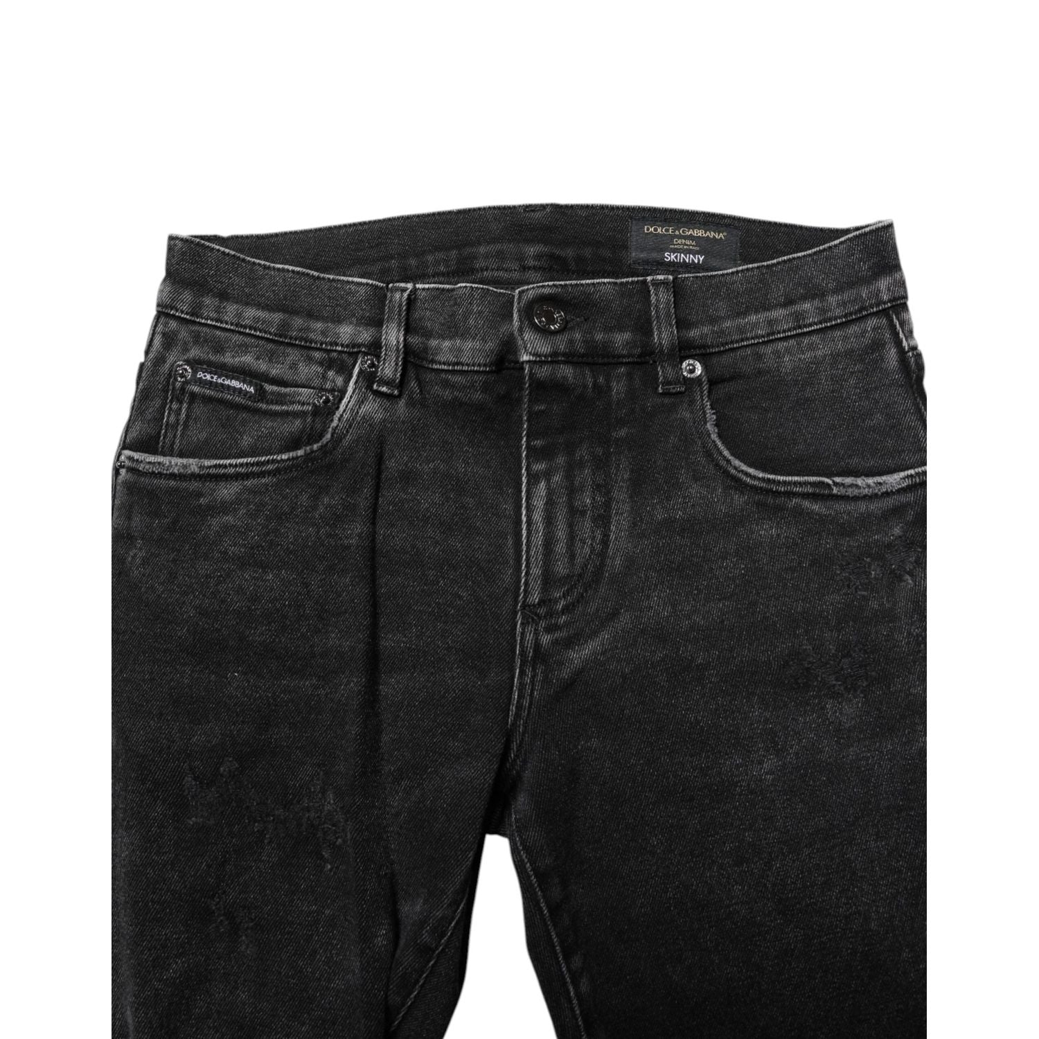 Dolce & Gabbana Black Cotton Skinny Men Denim Jeans
