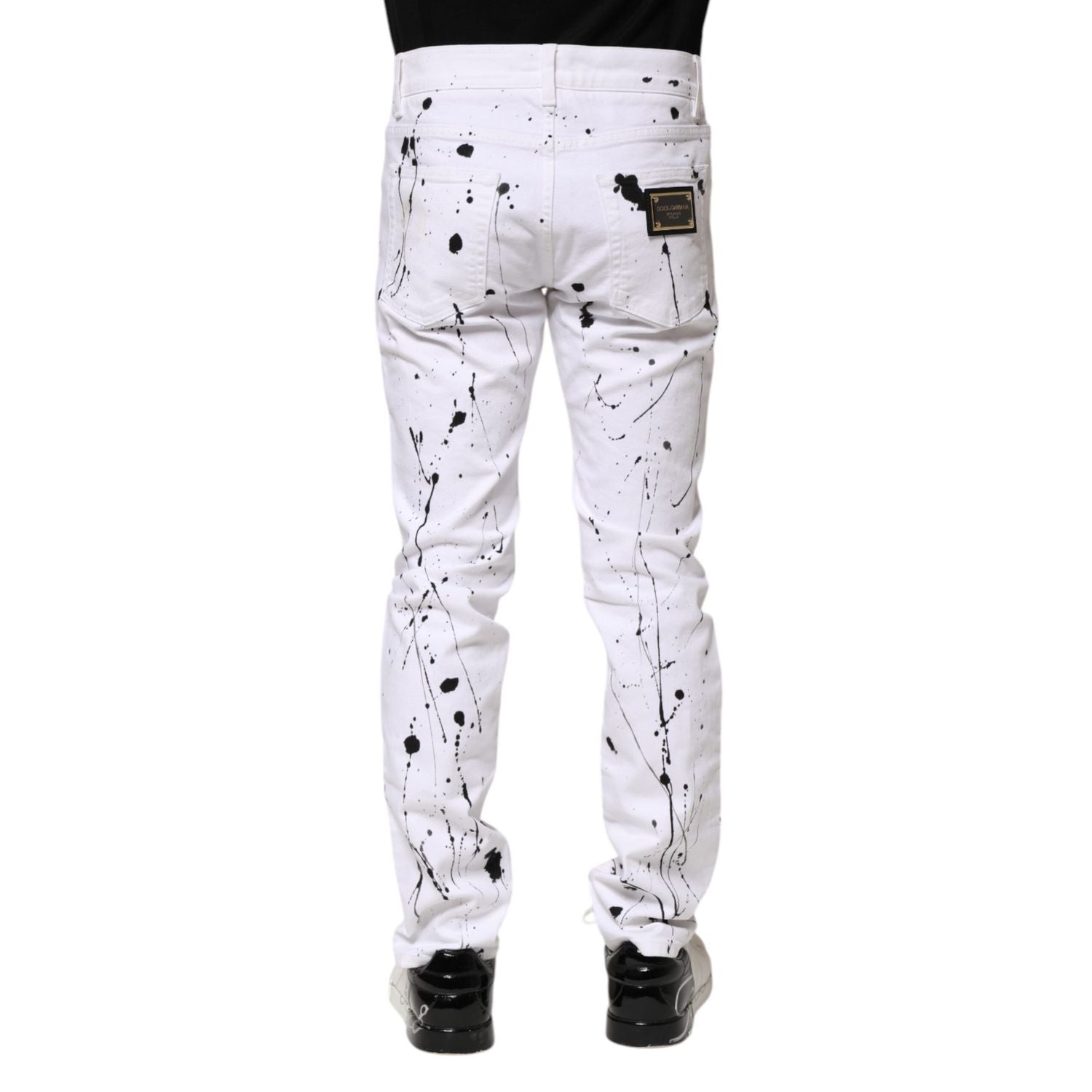 Dolce & Gabbana White ColorSplash Skinny Denim Jeans
