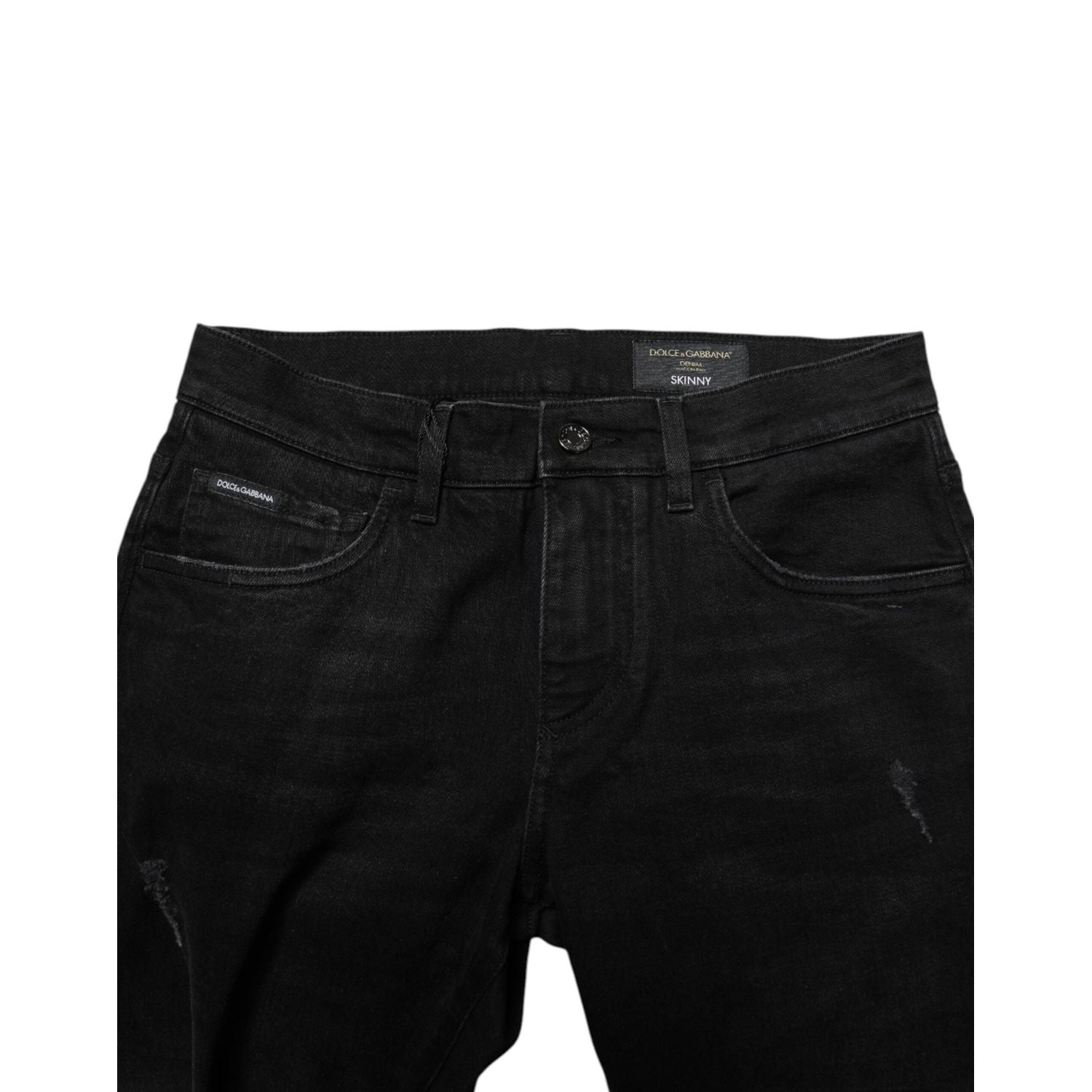 Dolce & Gabbana Black Cotton Skinny Men Denim Jeans