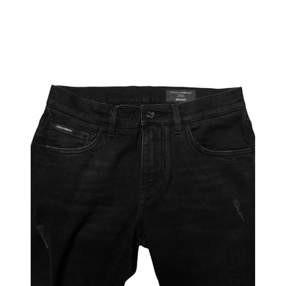 Dolce & Gabbana Black Cotton Skinny Men Denim Jeans