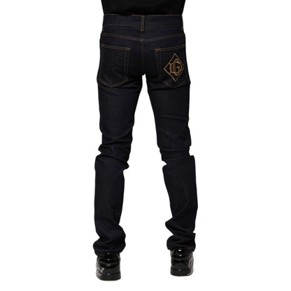 Dolce & Gabbana Black Cotton Skinny Men Denim Jeans