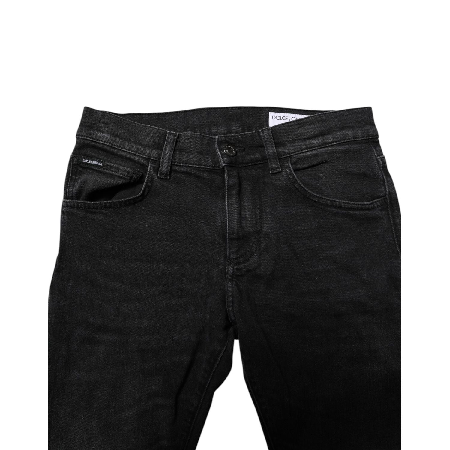 Dolce & Gabbana Black Cotton Skinny Men Denim Jeans