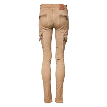 PLEIN SUD Brown Cotton Mid Waist Skinny Denim Jeans