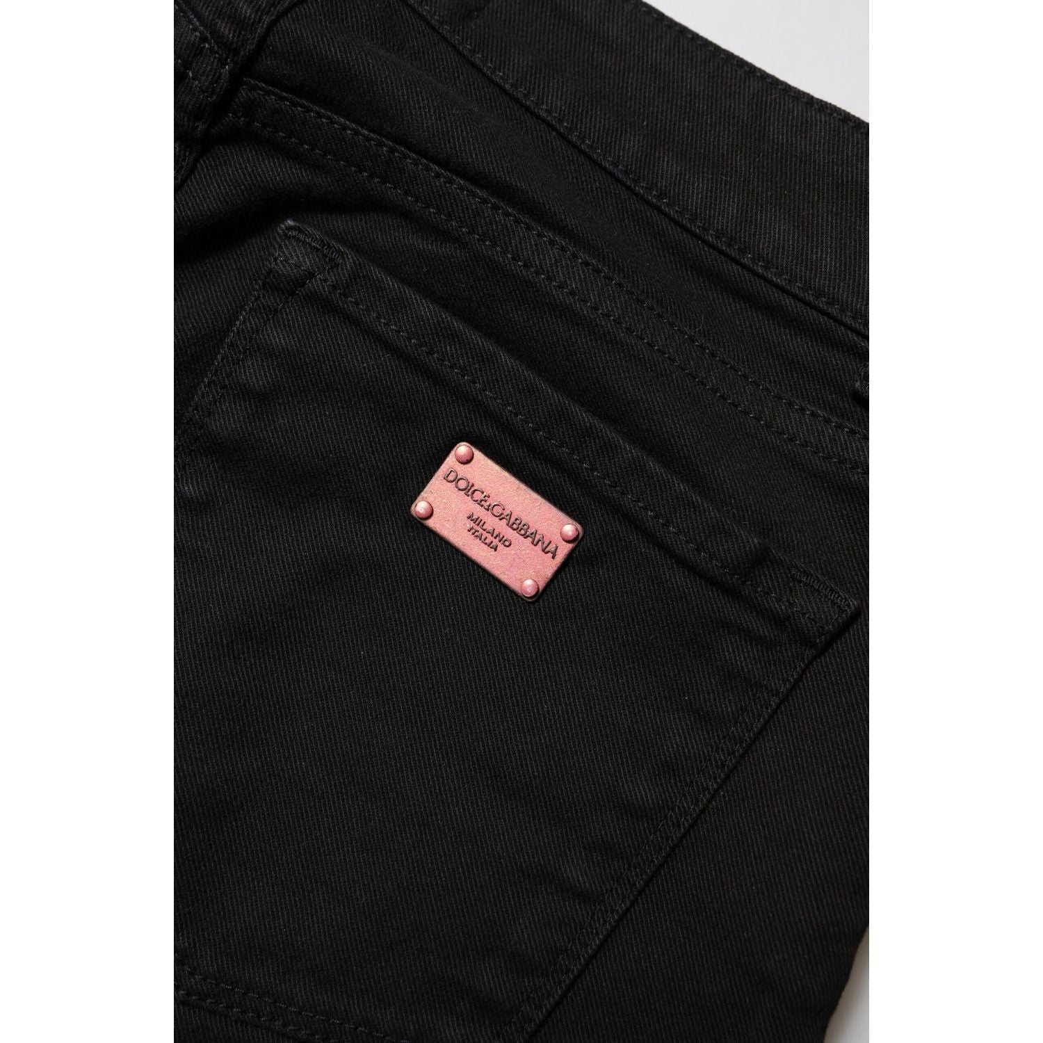 Dolce & Gabbana Black Cotton Skinny Mid Waisted Denim Jeans