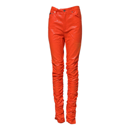 Dolce & Gabbana Orange Cotton High Waisted Denim Jeans
