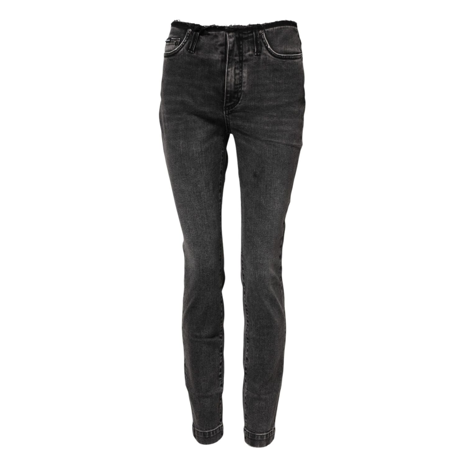 Dolce & Gabbana Gray Skinny Cotton Mid Waisted Denim Jeans