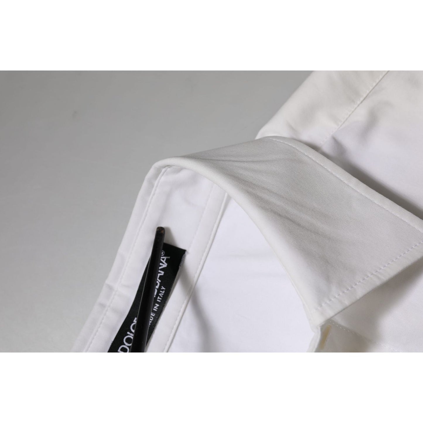 Dolce & Gabbana White Cotton Collared Long Sleeves Top Shirt