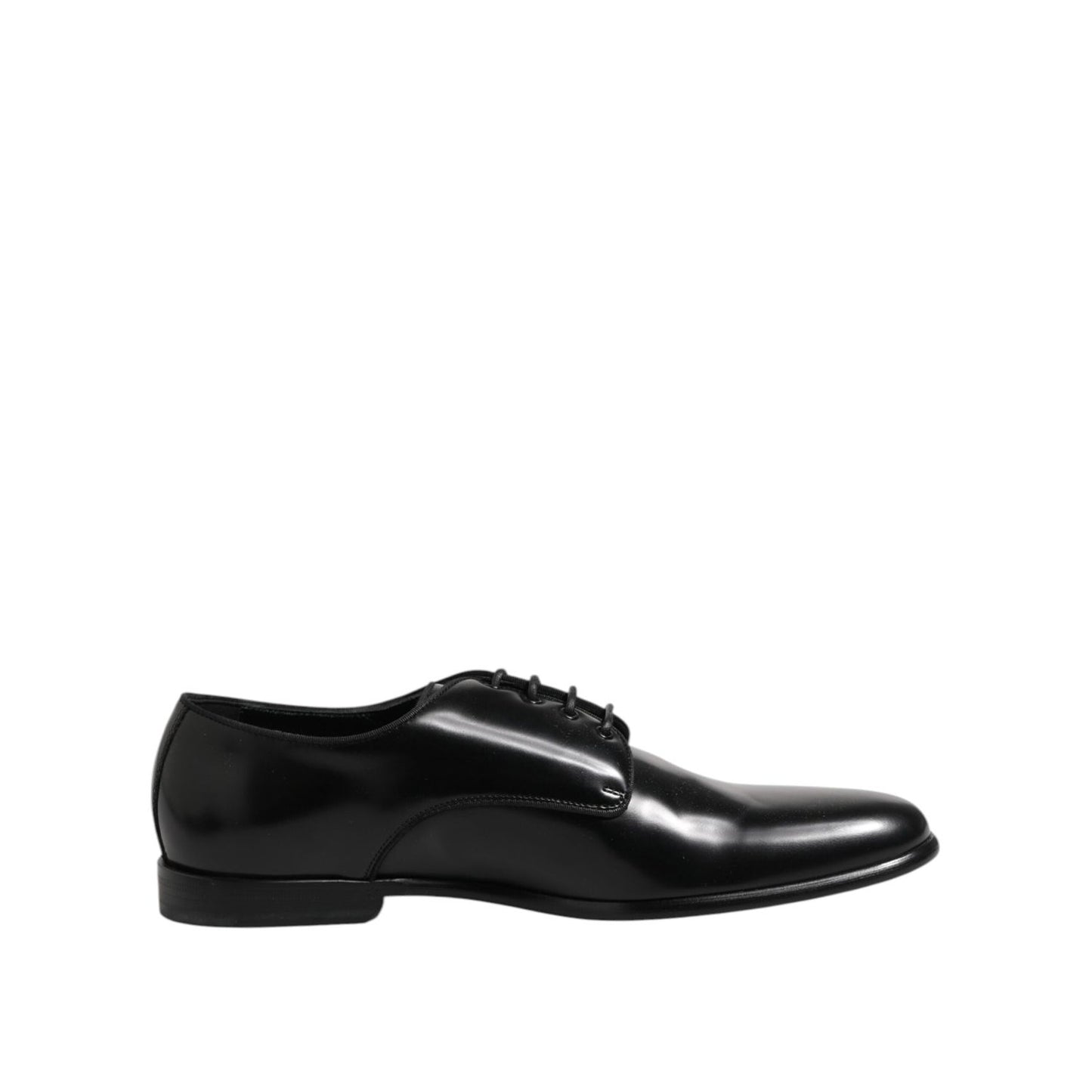 Dolce & Gabbana Black Leather Lace Up Derby Men Dress Shoes