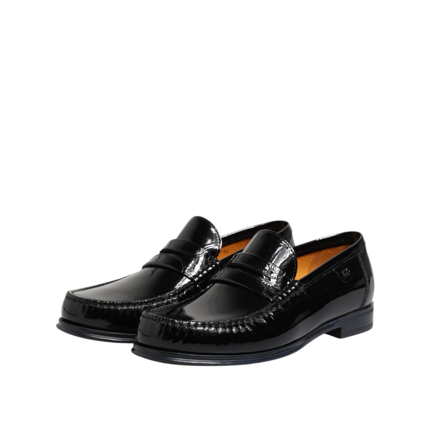 Dolce & Gabbana Black Leather Slip On Loafers Dress Shoes