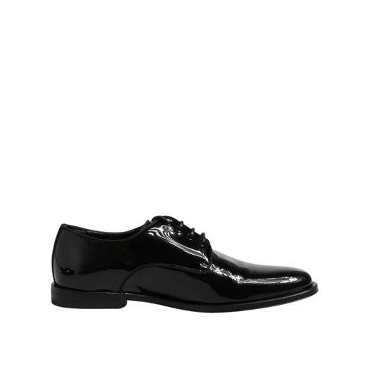 Dolce & Gabbana Black Patent Leather Derby Formal Dress Shoes