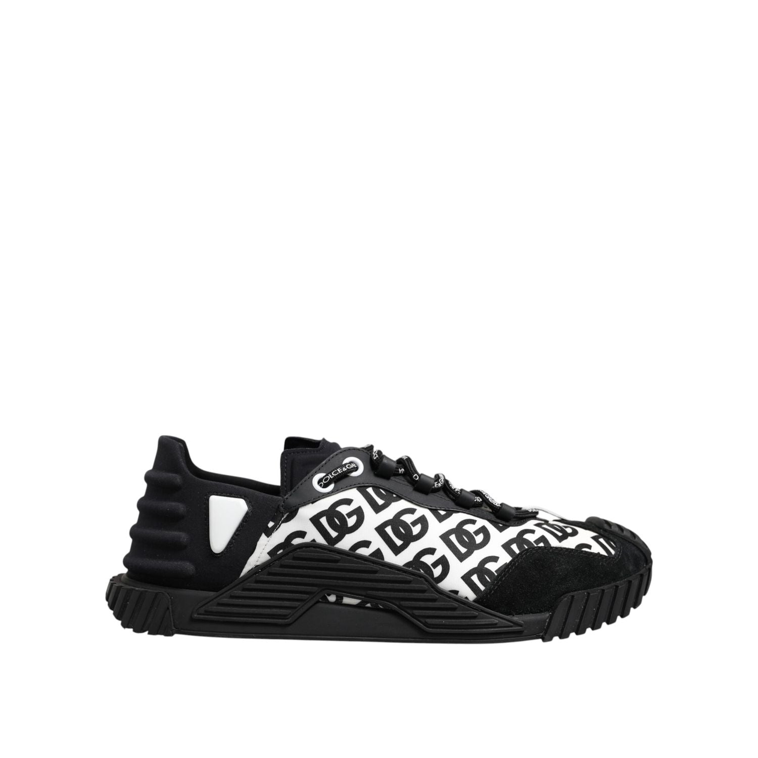 Dolce & Gabbana Black Logo Lace Up Low Top NS1 Sneakers Shoes