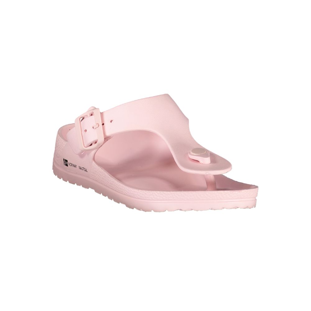 Norway 1963 Pink Plastic Women Sandal with adjustable buckle and iconic logo, perfect for beach outings or casual strolls