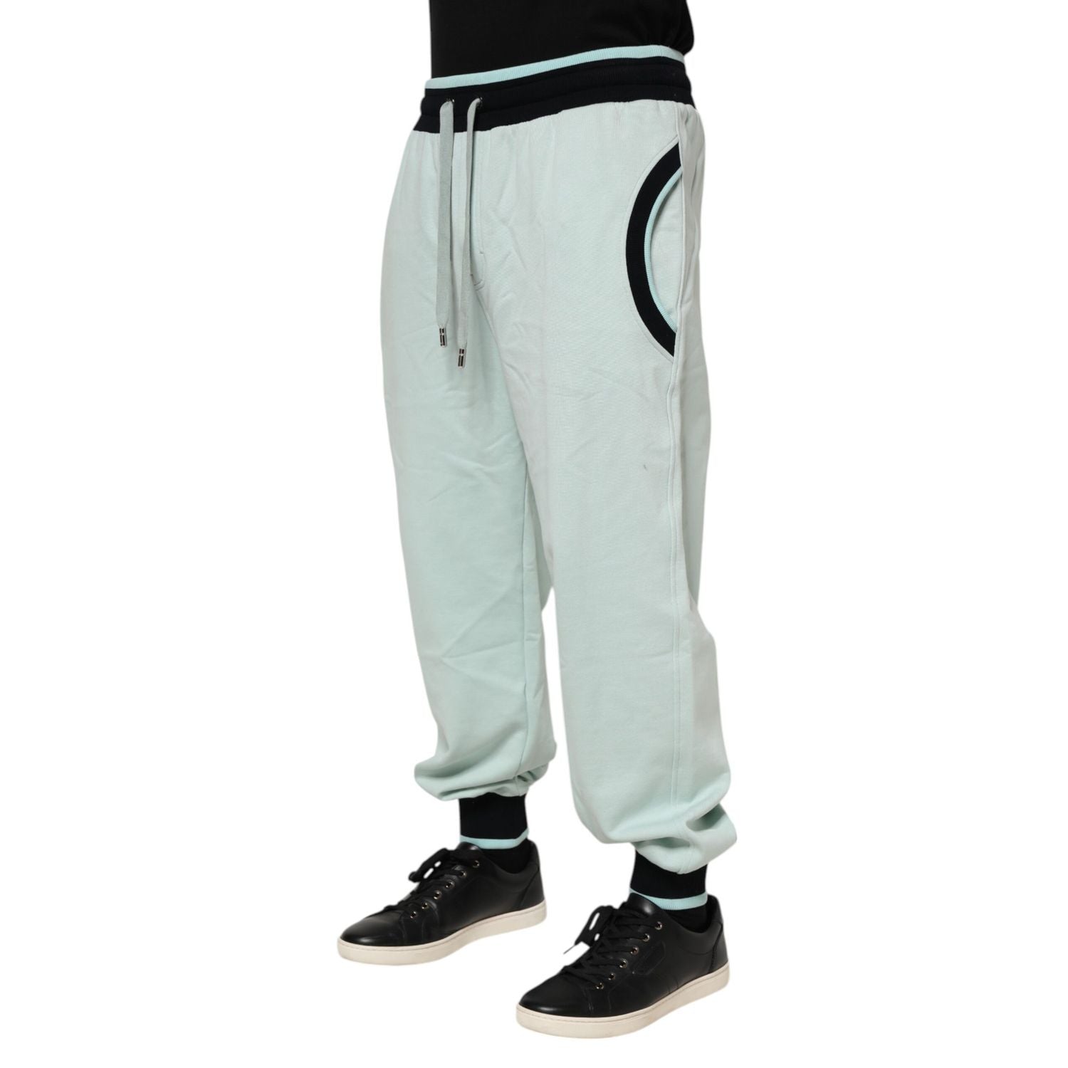 Dolce & Gabbana Light Green Cotton Men Jogger Sweatpants Pants