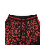 Dolce & Gabbana Black Red Cherry Print Men Sweatpants Pants