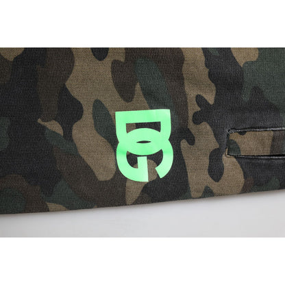 Dolce & Gabbana Brown Camouflage Cotton Men Jogger Pants