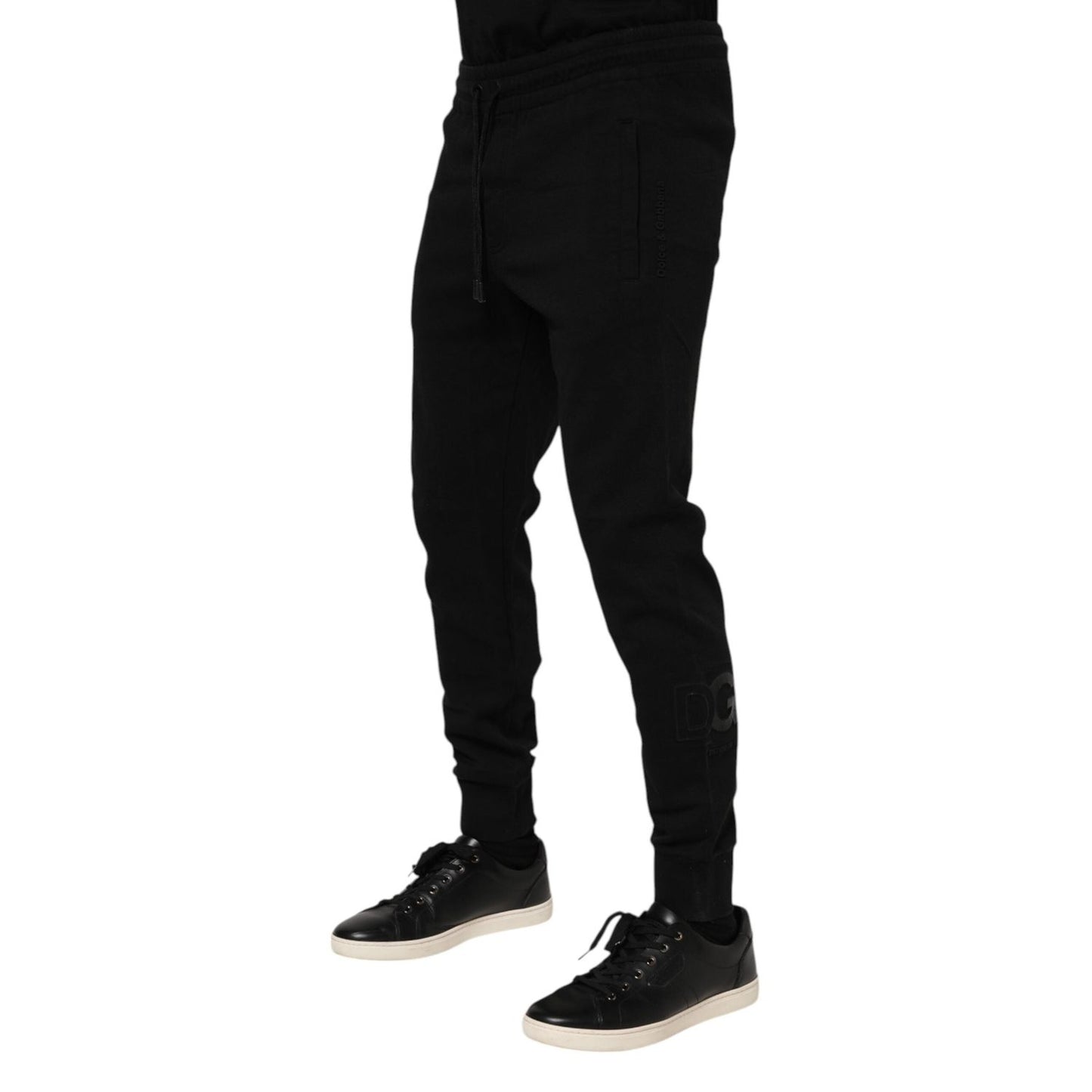 Dolce & Gabbana Black Cotton Men Jogger Sweatpants Pants PAN76333-46