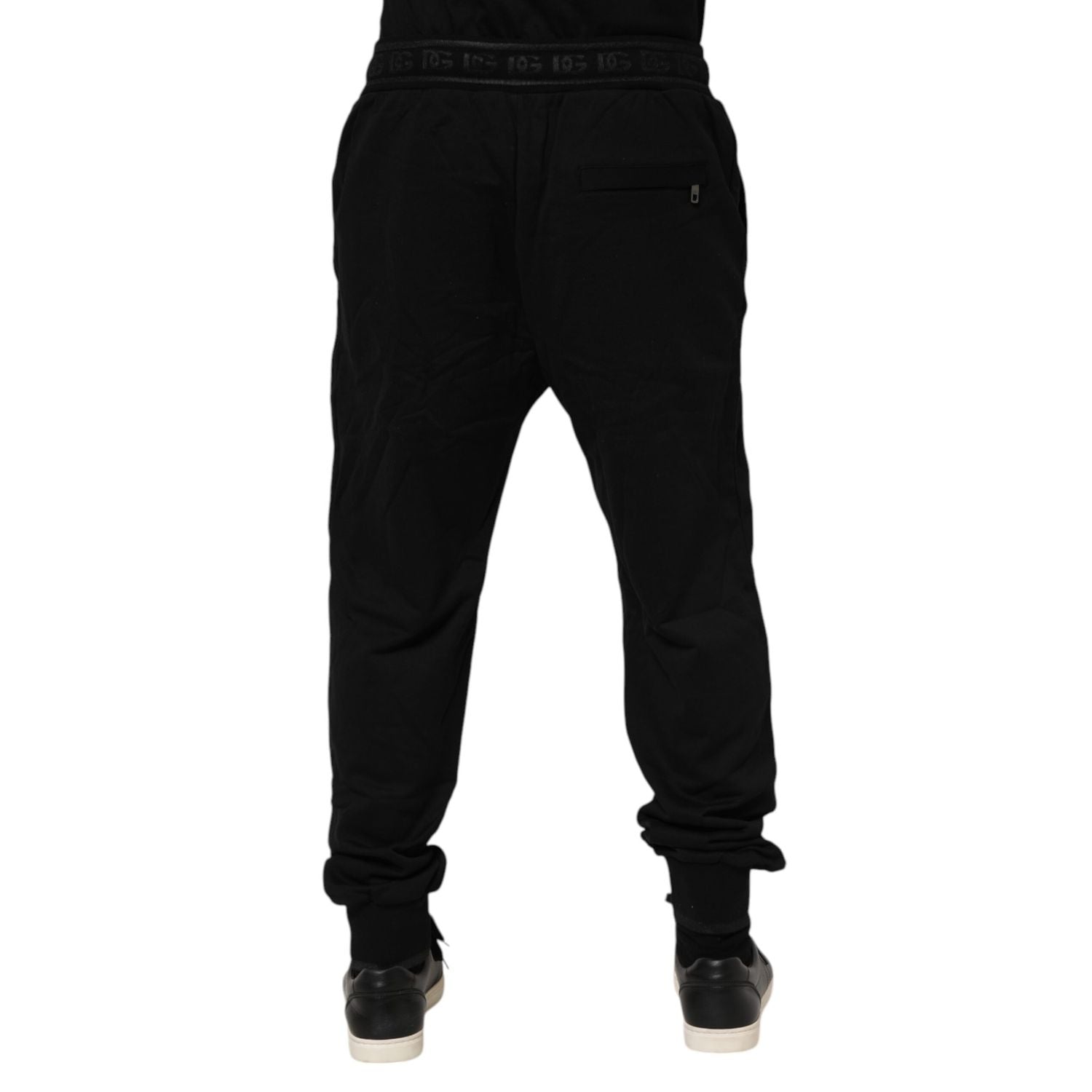 Dolce & Gabbana Black Cotton Drawstring Jogger Pants