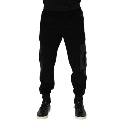 Dolce & Gabbana Black Cotton Cargo Men Jogger Pants