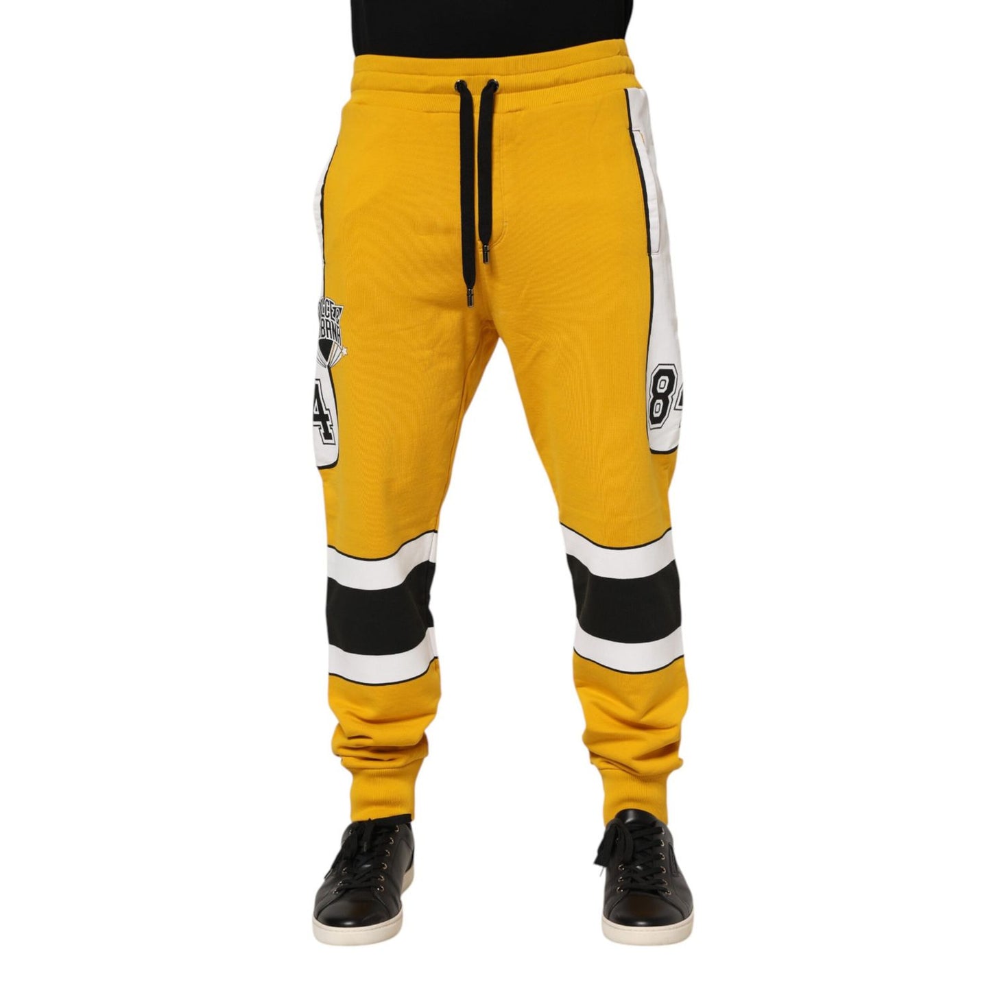 Dolce & Gabbana Yellow Cotton Sweatpants Jogger Trouser Pants