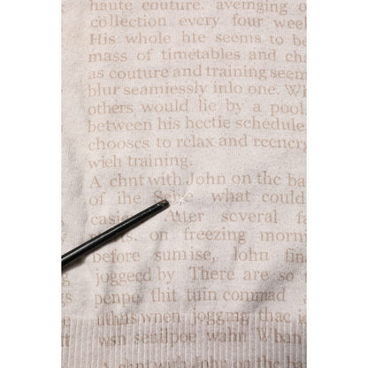 John Galliano Beige Printed Logo Roundneck Long Sleeves Men Sweater