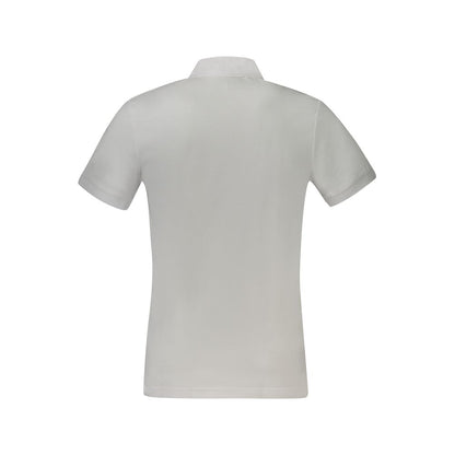 Back view of Hugo Boss White Cotton Polo Shirt, short sleeve, slim fit with logo embroidery