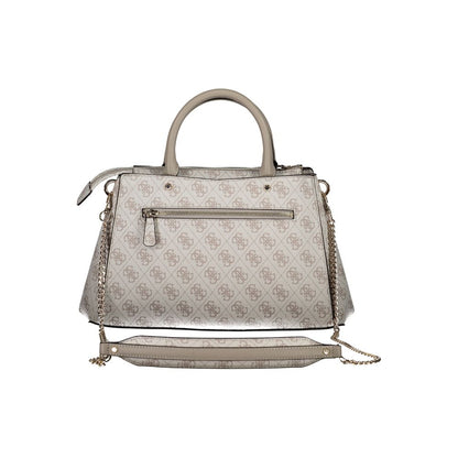Guess Jeans Gray Polyethylene Handbag with removable chain shoulder strap, two handles, and external pockets.