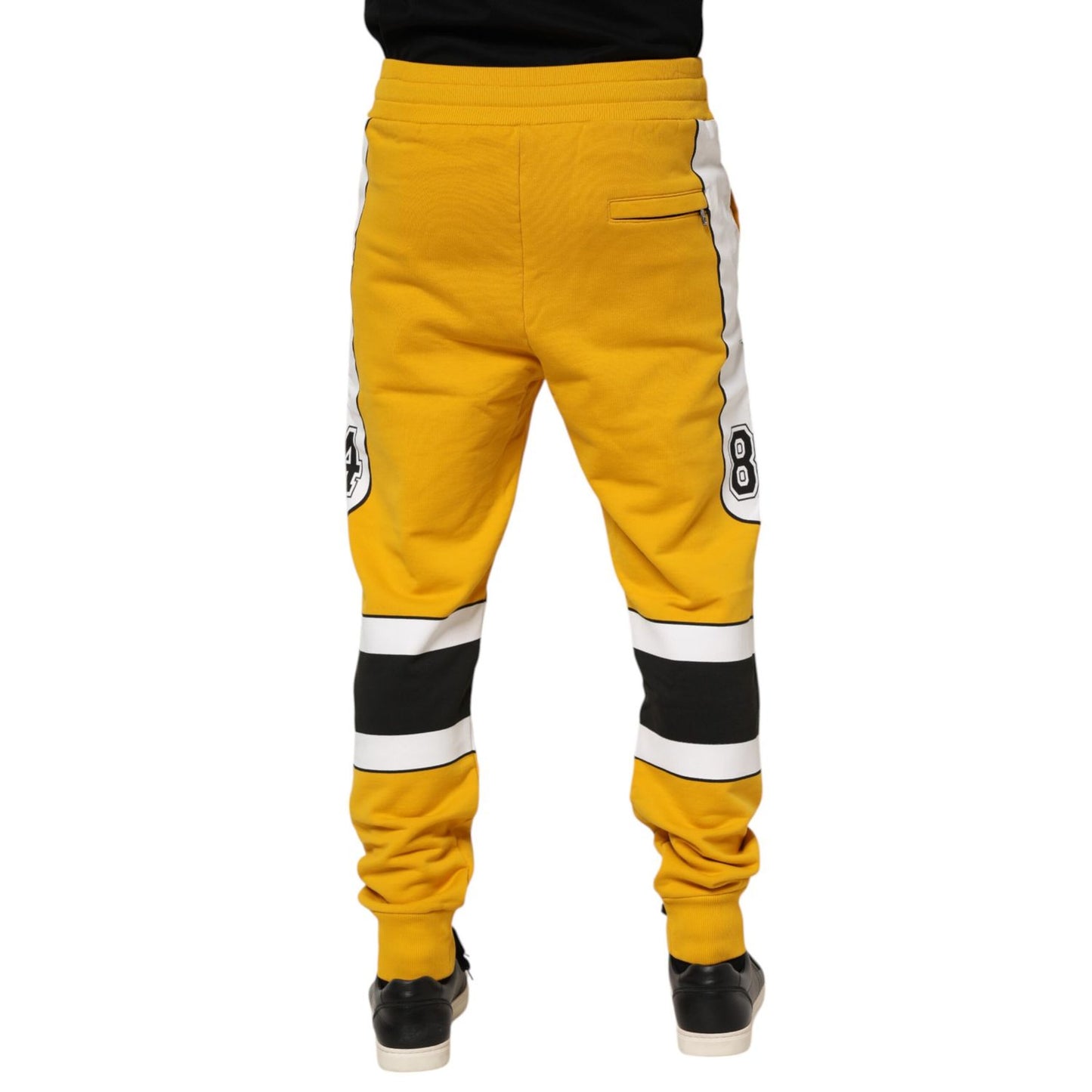 Dolce & Gabbana Yellow Cotton Casual Sweatpants Jogger Pants