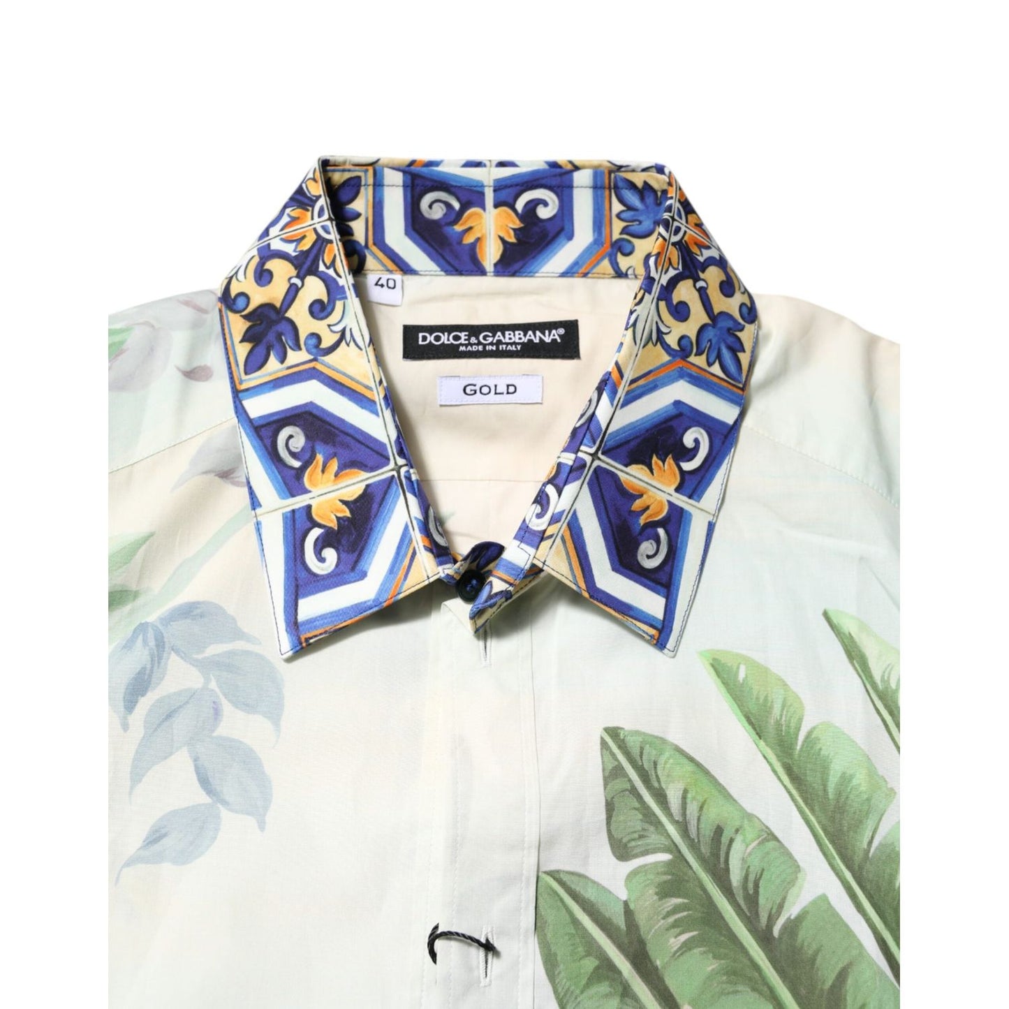 Dolce & Gabbana Multicolor Jungle Print GOLD Formal Shirt THS90419-40