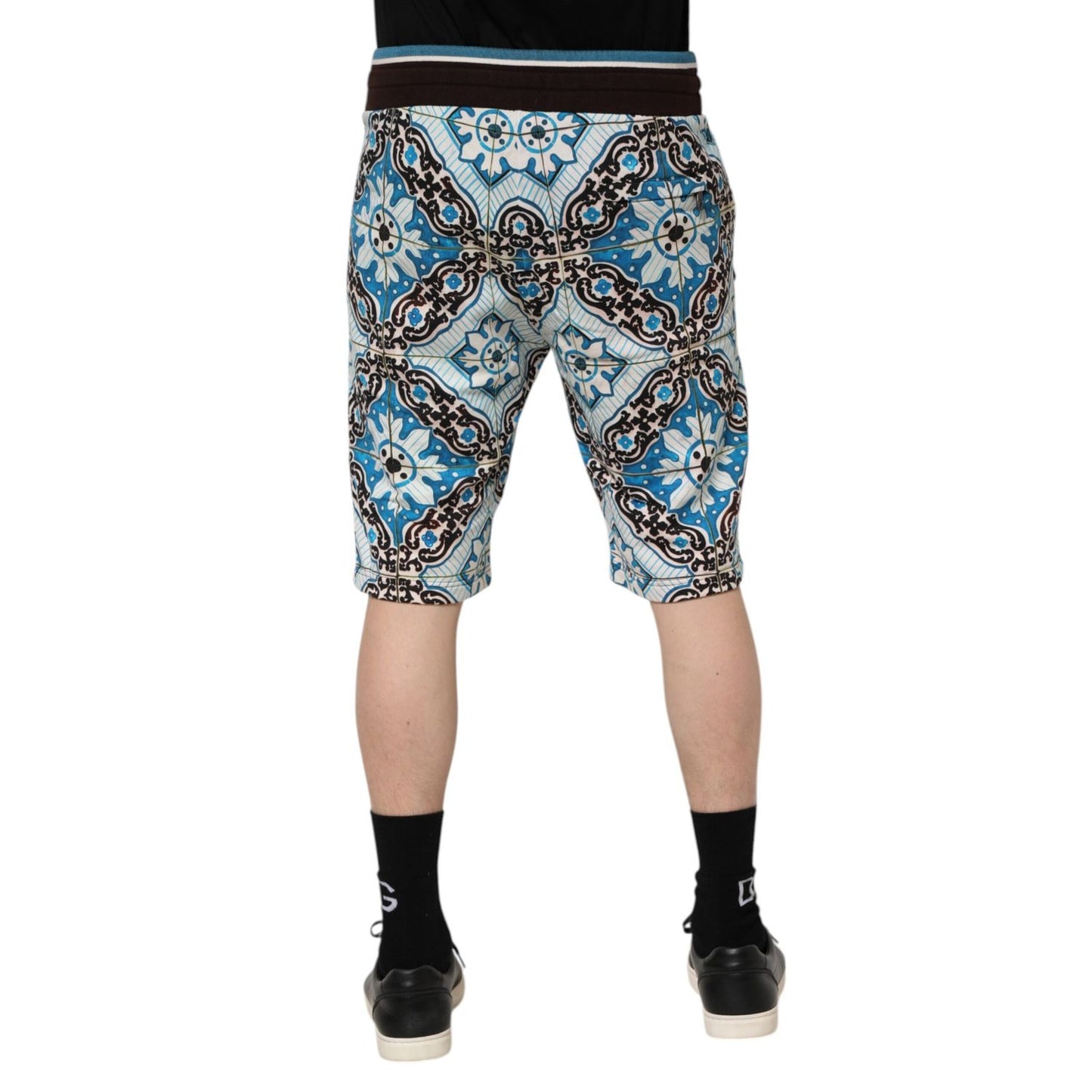 Dolce & Gabbana Multicolor Cotton Maiolica Print Bermuda Shorts