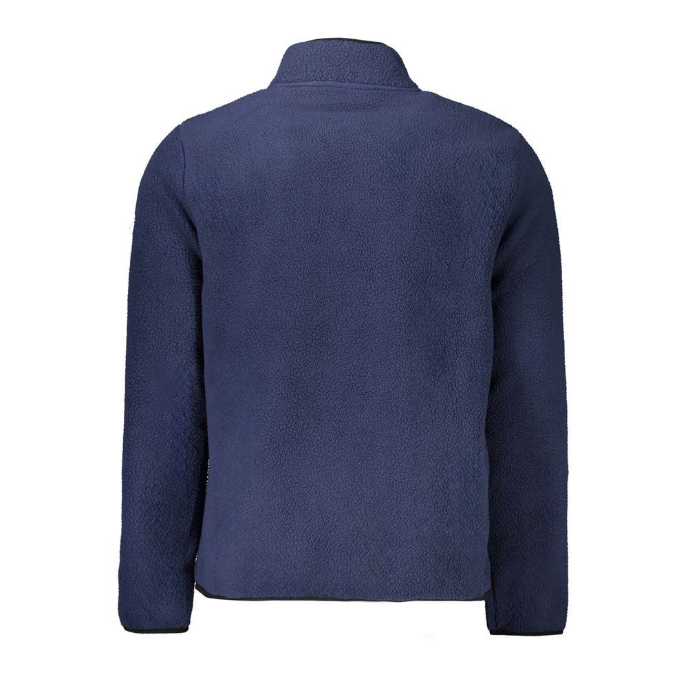 Back view of Norway 1963 Blue Polyester Men Sweater featuring long sleeves and sophisticated design.