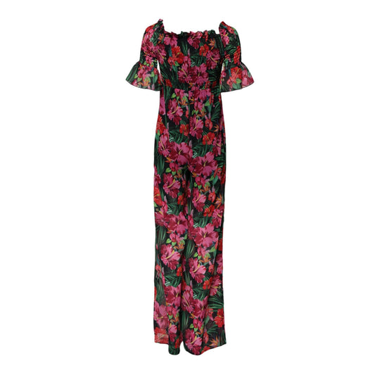 Patrizia Pepe Multicolor Floral Print Overall Jumpsuit Dress