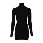 Dolce & Gabbana Black Long Sleeves Turtle Neck Mini Dress