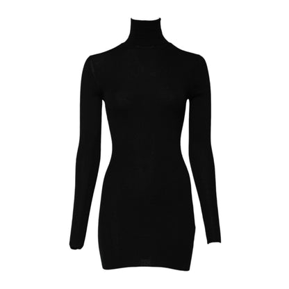 Dolce & Gabbana Black Long Sleeves Turtle Neck Mini Dress