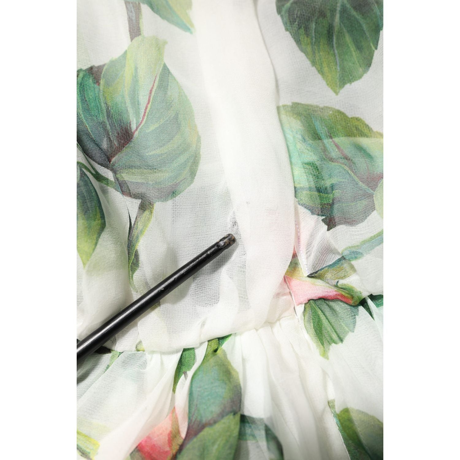 Dolce & Gabbana White Floral Roses Silk Maxi Long Gown Dress