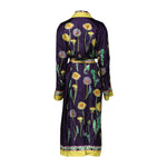 Dolce & Gabbana Blue Floral Print Silk Long Sleeves Wrap Robe JKT41481-40
