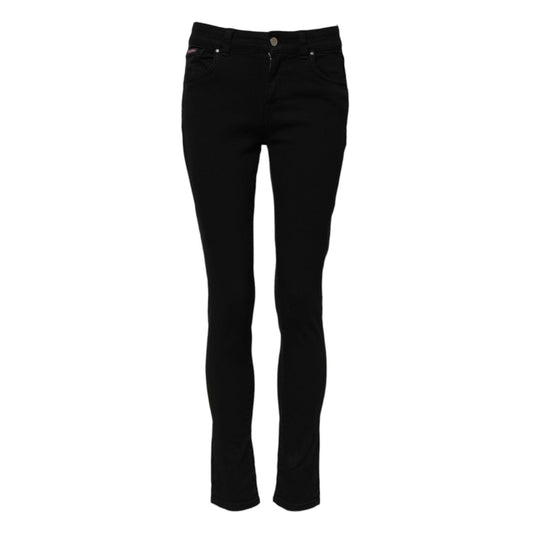 Dolce & Gabbana Black Cotton Skinny Mid Waist Denim Jeans